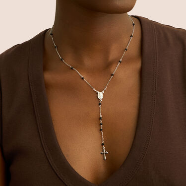 Collana Rosario Silver Collection Argento Rodiato Cristallo - Collane Rosario Donna | Stroili